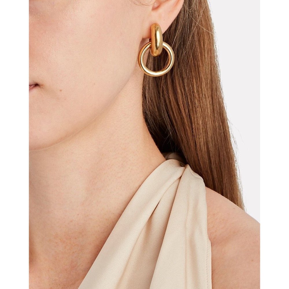 Loren Stewart Door Knocker Hoop Earrings Gold - Picture 3 of 5